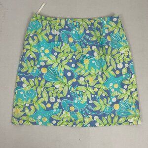 Vintage Lilly Pulitzer Women's 8P Skirt Under the Sea Fish Crab Starfish